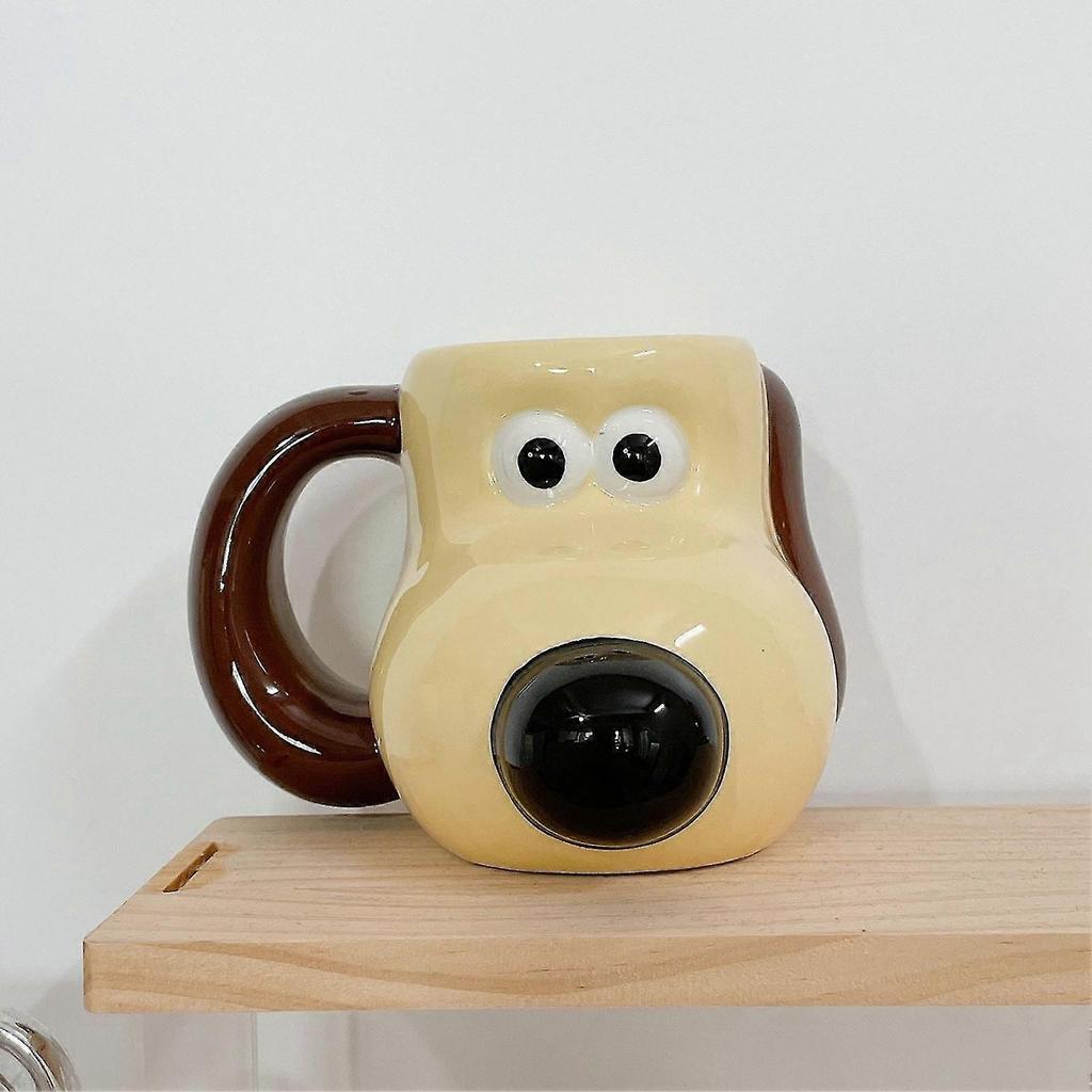 Gromit Cartoon Dog Mug Ceramic Cute Dog Cup Large Capacity Multipurpose Mug for Water Coffee Milk