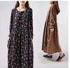 Femmes imprimer robe florale printemps mode coréenne femmes à manches longues décontracté col rond Mori fille robe