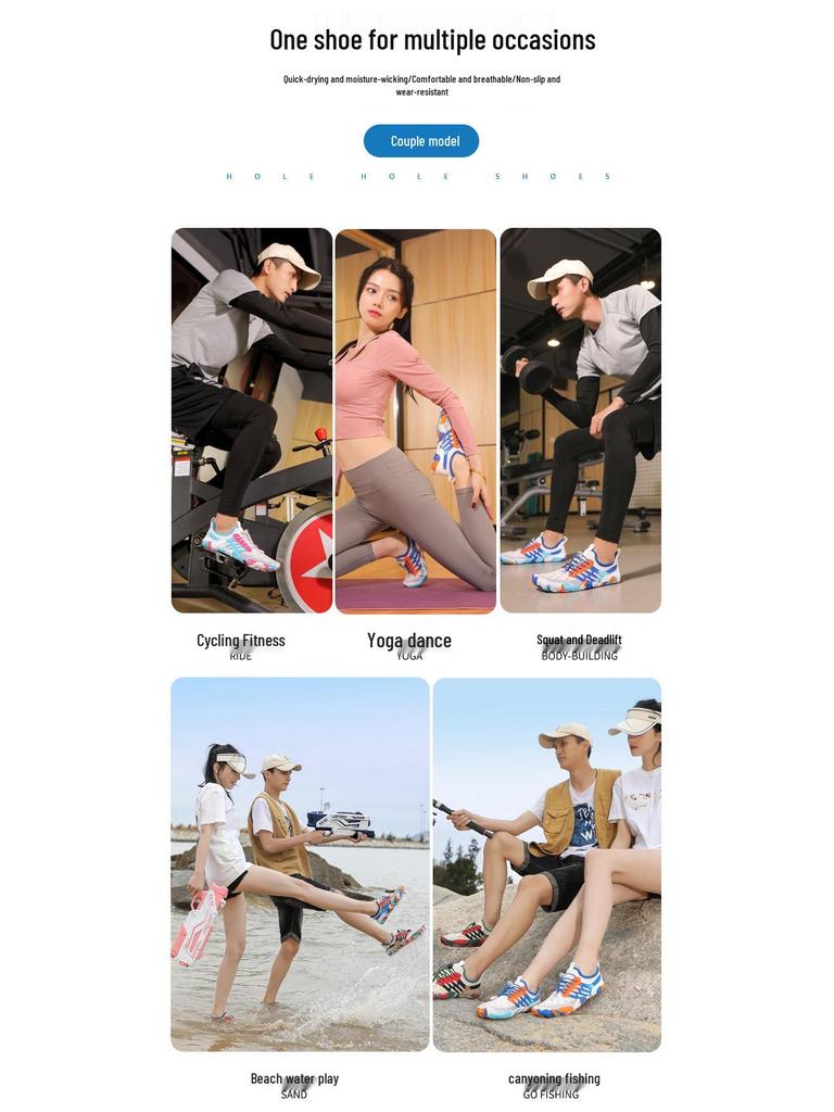 Unisex Sneldrogende Vijfvingerschoenen: Veelzijdig voor Wandelen, Strand, Fitness en Binnenactiviteiten