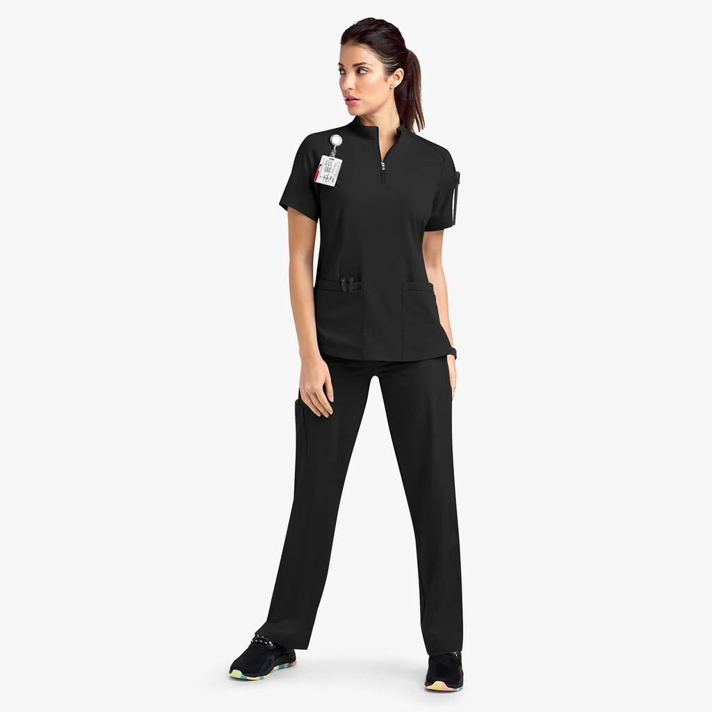 Short-sleeved Surgical Clothing Beauty Salon Nursing Clothing 2024 Summer Casual Stand-up Collar ZipperHospital Nurse Overalls