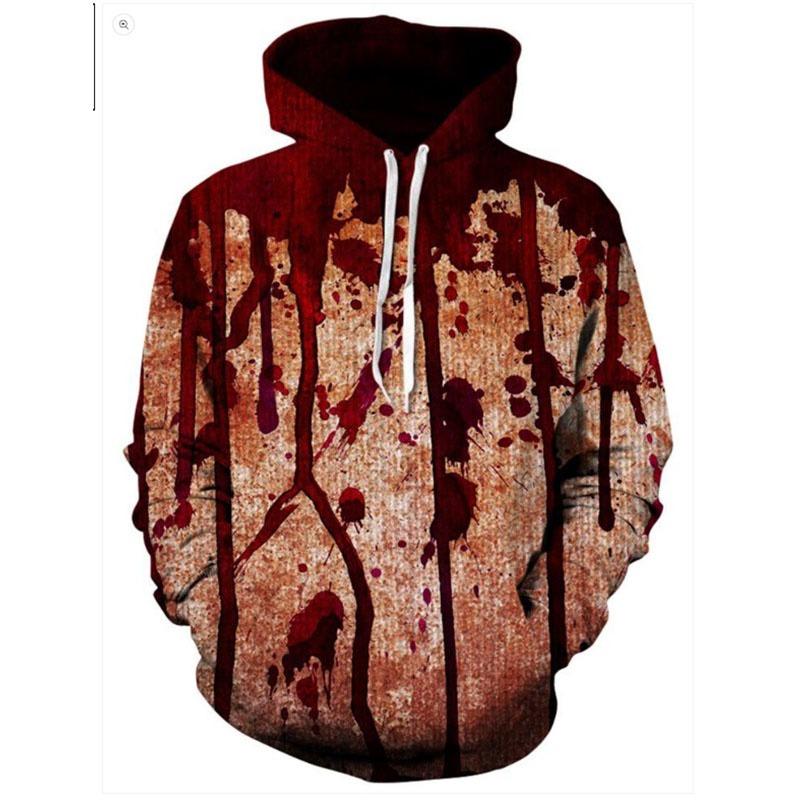Spring And Autumn Fashion Men's Hoodie Horror Bloody Cosplay 3D Print Hoodies Street Casual Boy Sweatshirt Men's Oversized Top Clothing
