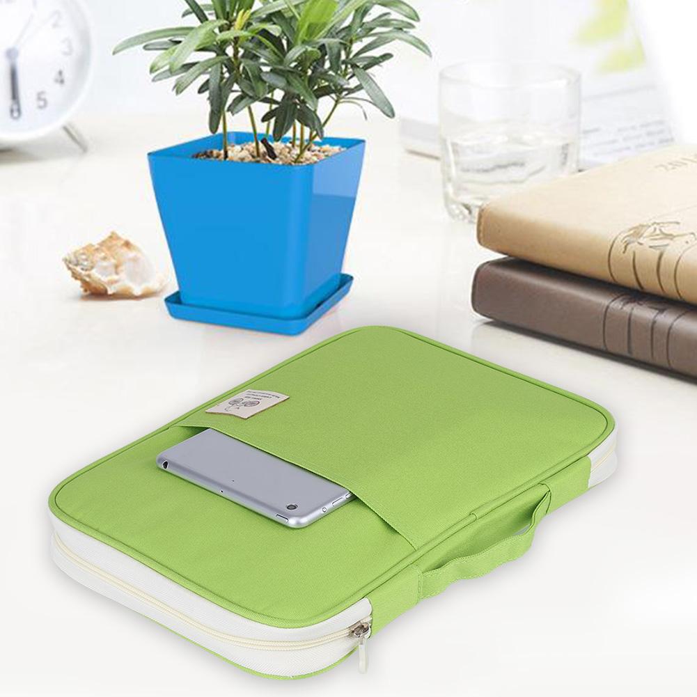 Teczka na dokumenty A4 Organizer Portfolio Etui zapinane na zamek na notebook komputerowy (Jasnozielony)