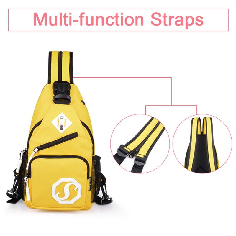 Módní Odolná Oxford Látka USB Nabíjení Lehká Kabelka Crossbody Batoh