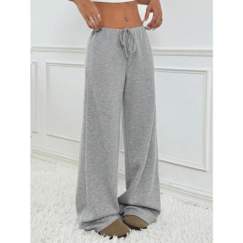 IHUASU Women's Fashion Casual Solid Color Print Pants & Capris