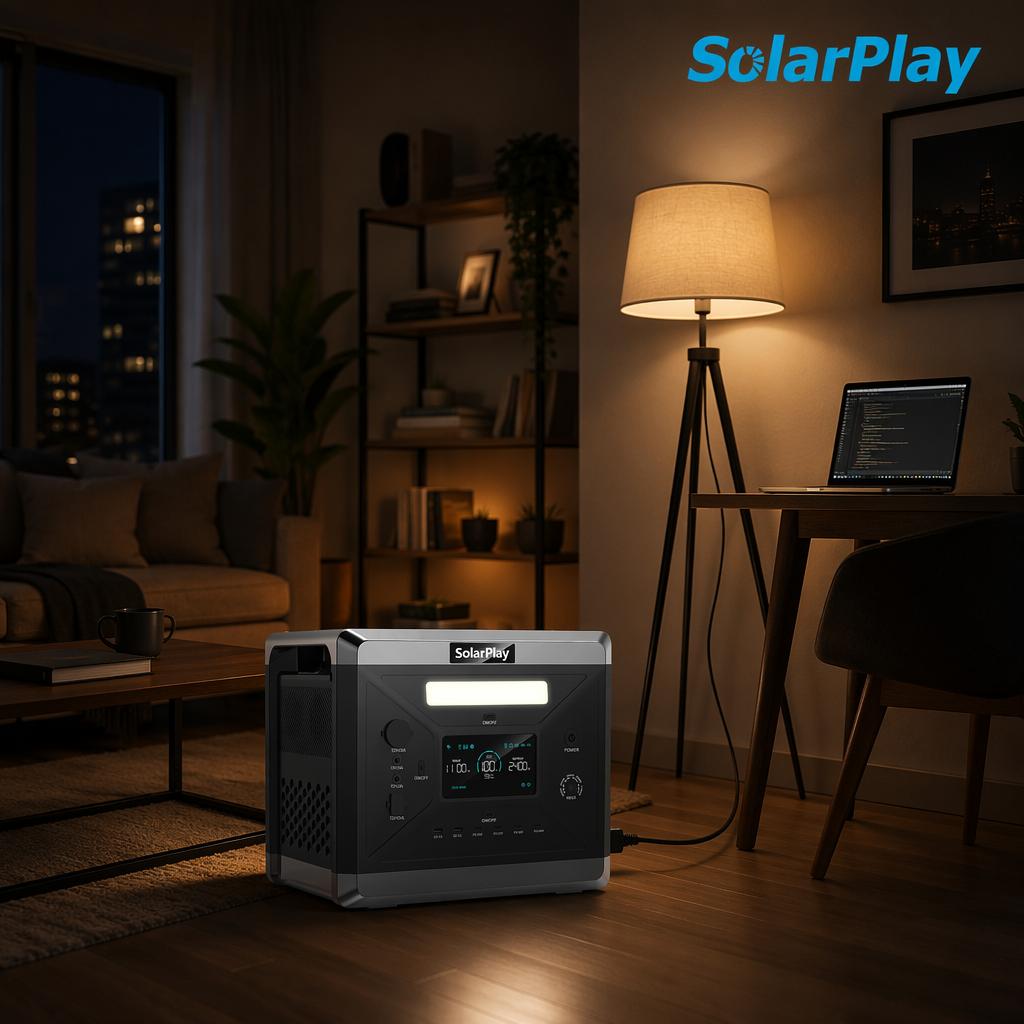 Solarplay 2400W Portable Power Station 2160Wh Solar Generator with 200W Solar Panel Poland Warehouse 1-3 Days Delivery