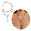3pcs/set Layered Star Necklace Silver Hollow Star Pendant Neck Chain Fashion Neckwear Jewelry Gift for Women and Girls