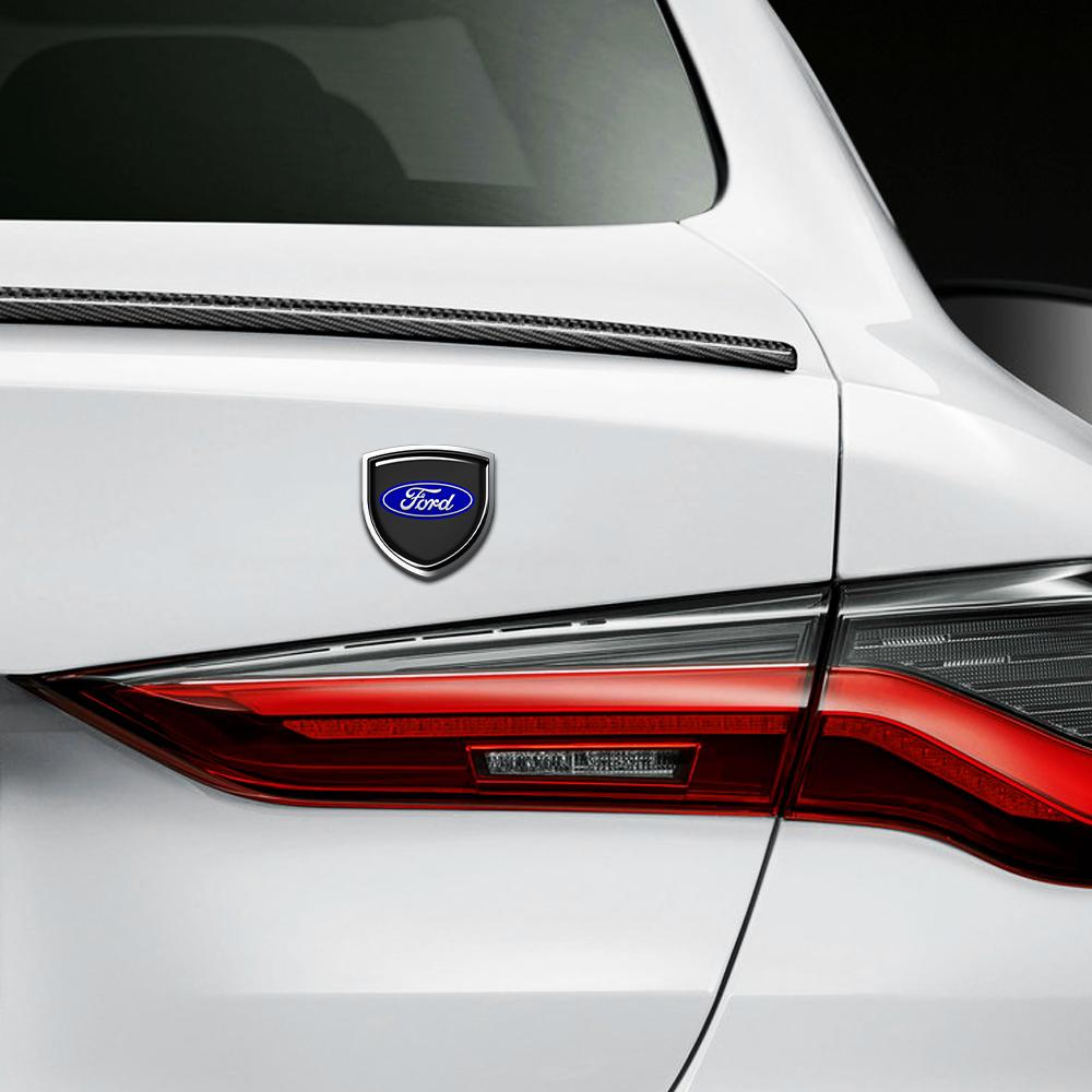 Metal Car Styling Body Trunk Shield Badge Sticker Decor Auto Accessories For Ford Focus Fiesta Ranger Mondeo Mustang Kuga Smax