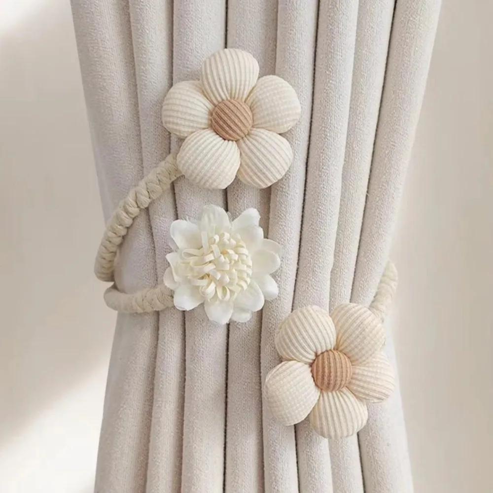 1 PCS Cute Flower Shape Curtain Buckle No Punching Twist Bough Rope Window Curtain Buckles Bedroom Curtain Holder Living Room