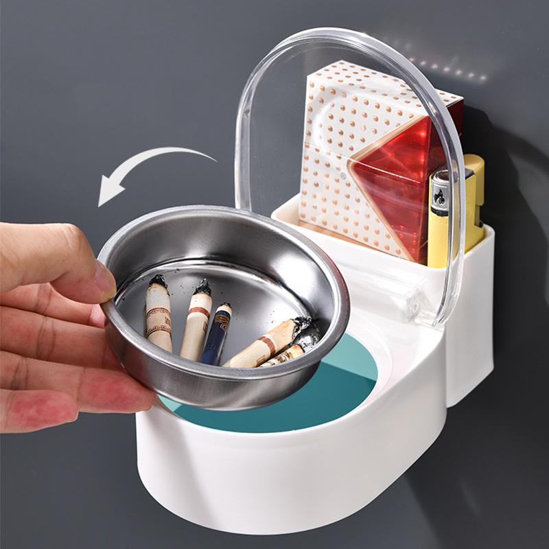 1Pc Fun Quirky Ashtray | Wall-Mounted/Free-Standing Design | Ideal for Toilet & Bathroom (Home Storage Accessory)