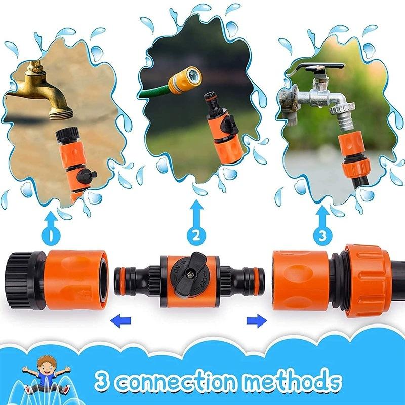 16MM Equal Garden Hose Shut Off Valve Fitting Garden Hose Quick Connector Tubing Tap Adapter Joint for Watering Irrigation