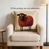 Cute Red Sheep Pillow Cover 2D Print Cartoon Farm Animal Cushion Case For Sofa Bed Couch Cozy Rustic Country Home Decor Gifts