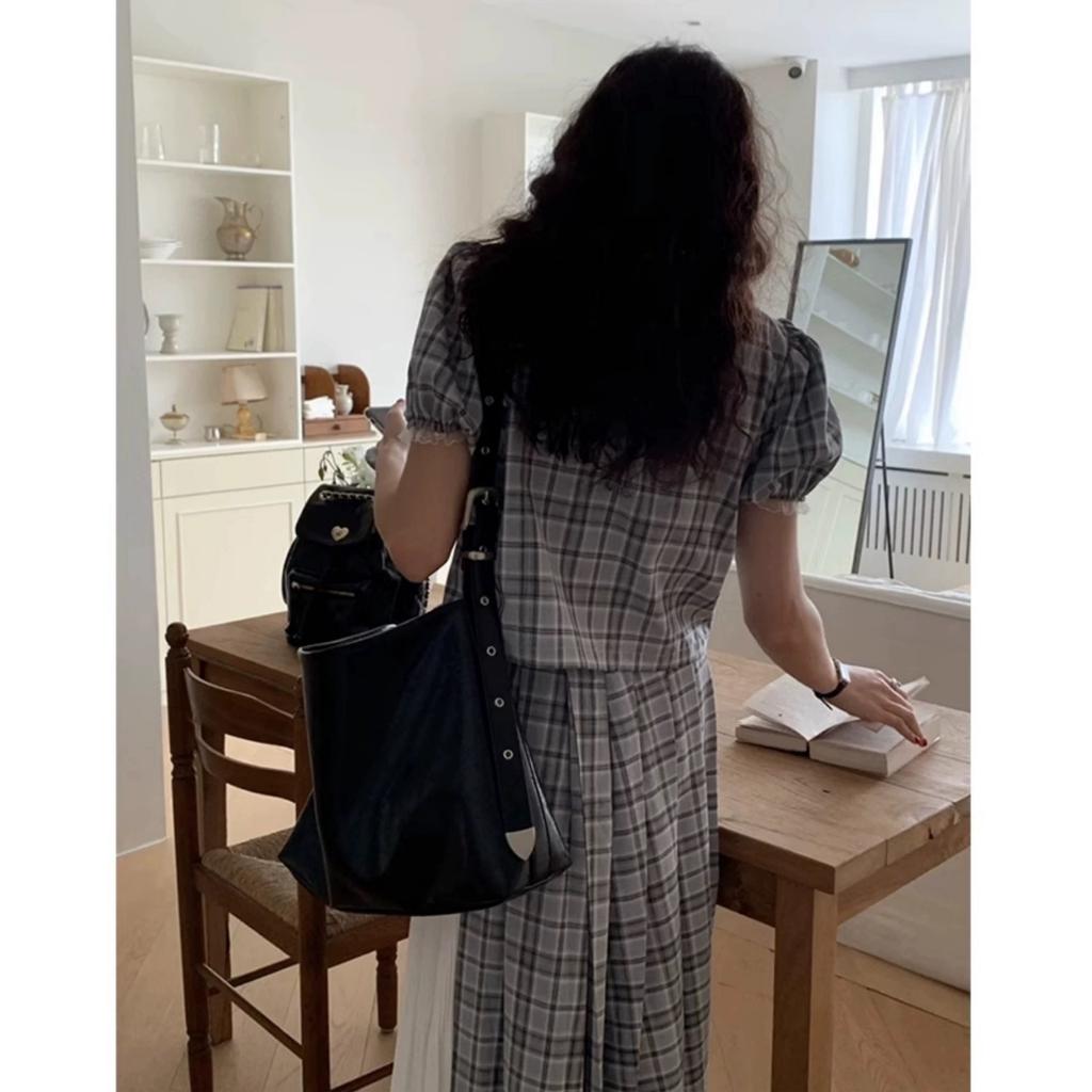 Oil Wax Leather Large-capacity Commuter Tote Bag New Women's Fashion Casual Lazy Wind Single Shoulder Messenger Bag Tide