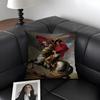 Rider Horse Painting Cushion Cover Natural Linen Organic Fabric DoubleSided Printing Sofa Home Decor Gift Pillow Case