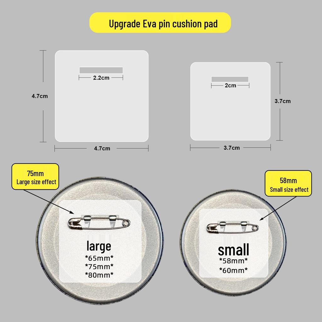 Millet Eva Badge Soft Pin Gasket with Rustproof Back Pad and Self-Sealing Storage Bag