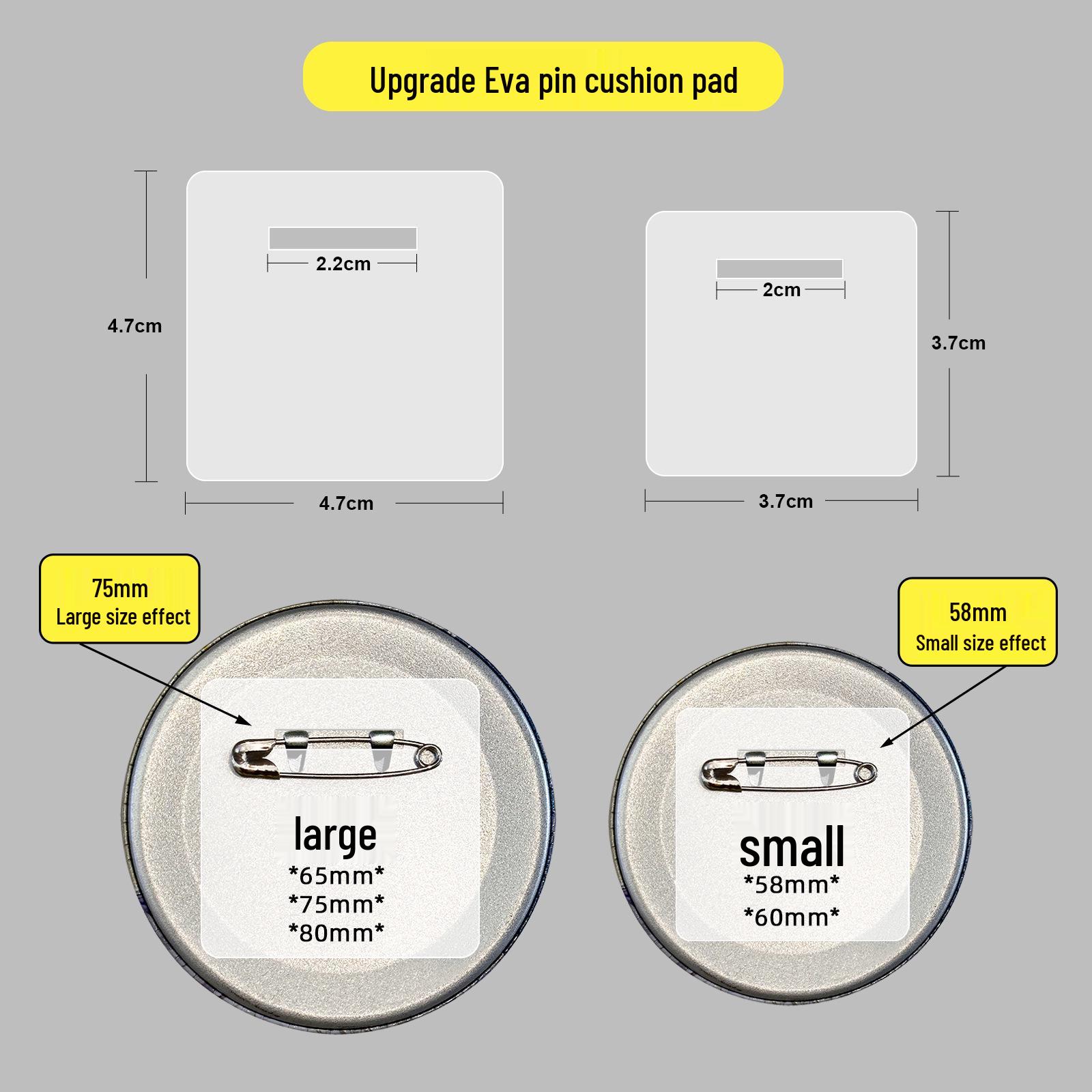 

Millet Eva Badge Soft Pin Gasket with Rustproof Back Pad and Self-Sealing Storage Bag Fits 58mm badges (small pad)