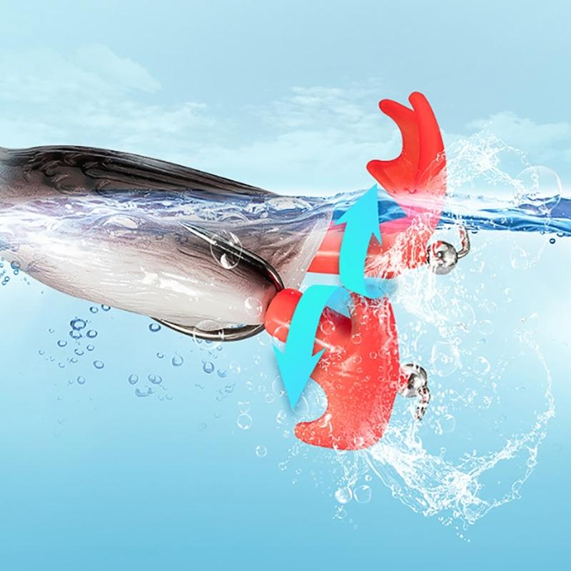 Doppelpropeller Schwimmende Ente Angelköder Haken Ente Oberflächenköder Schwimmköder Künstliche Plätschernde Spritzende Füße