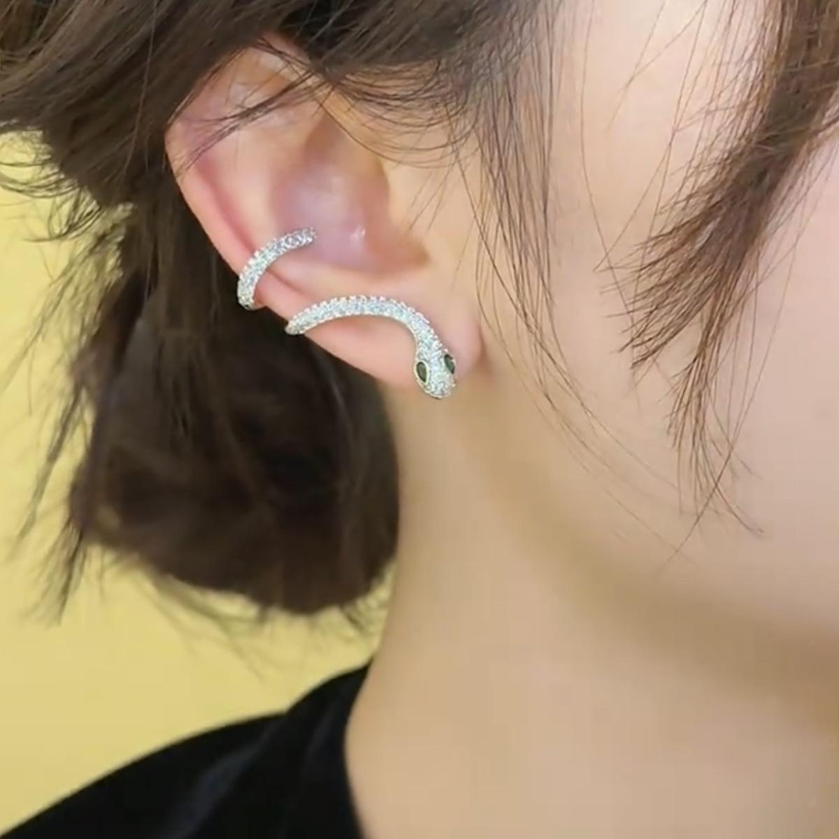 

Серьги-пусеты в виде змеи, обвивающей ухо: Универсальный, Роскошный, Высококлассная мода