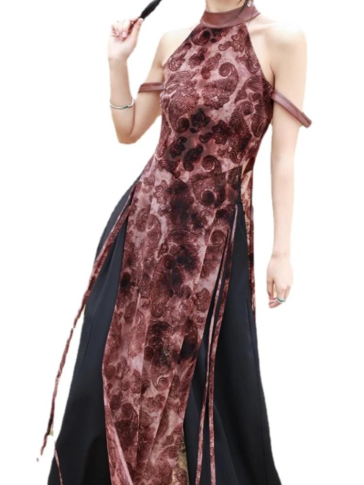 Brown Flocked Mesh Fabric African Tulle Lace Fabric Burnout Jacquard Fabrics Nigeria George Fabric for Dress DIY Clothing