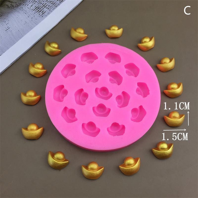 Simulation Yuanbao Kupfermünze Serie Silikonform Kuchen Schokolade Brot Gebäck Kekse Süßigkeiten Gummibärchen Gelee Kerze Backwerkzeuge