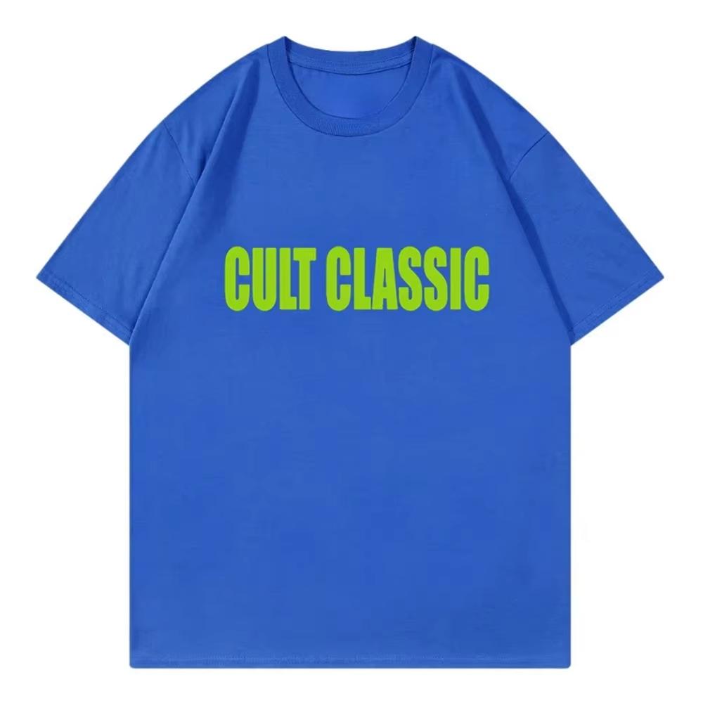 Cult Classic Vintage Black and White Bold Letter Printed High Street T-Shirt Cotton Graphic Tee Unisex Unisex Summer Streetwear