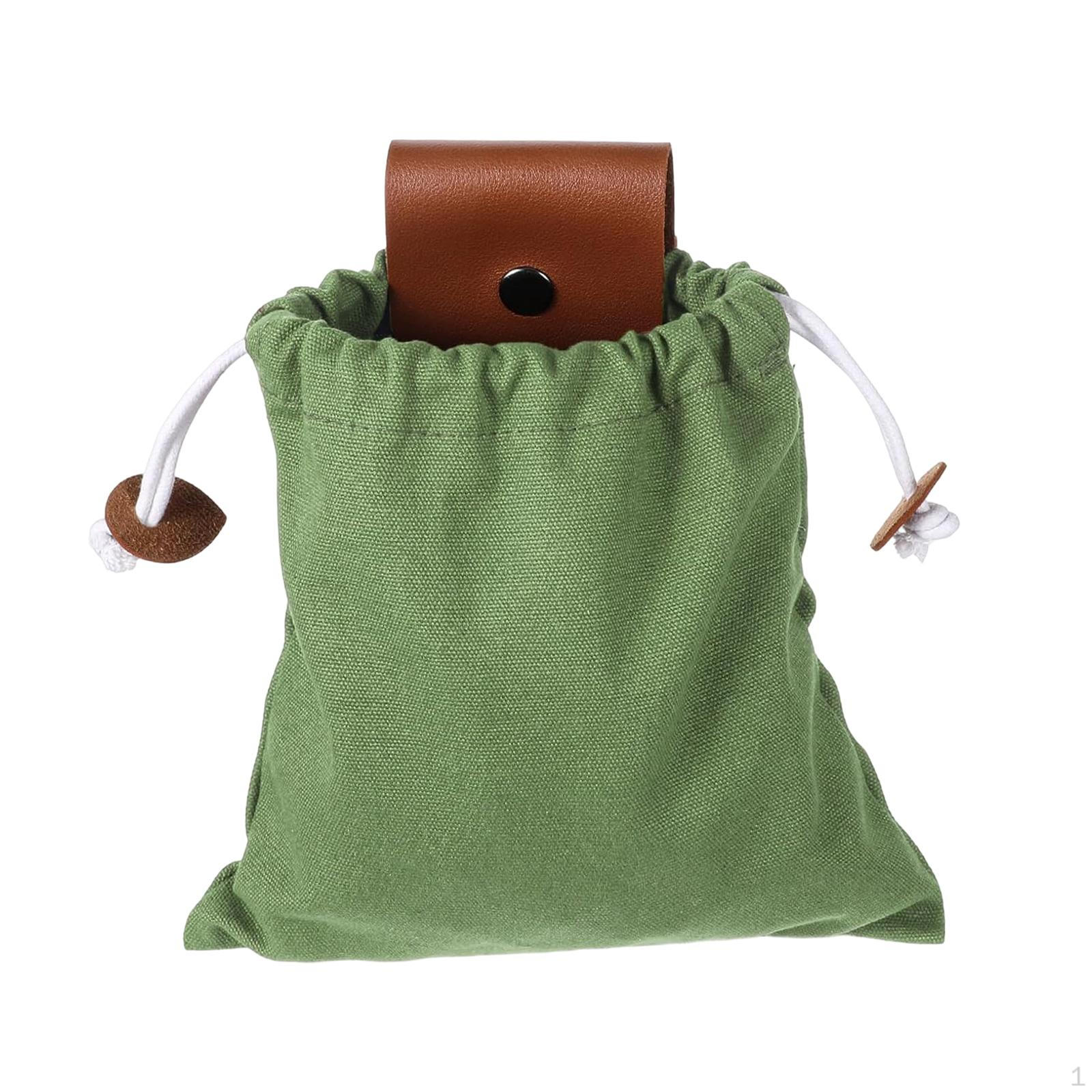 

Canvas Drawstring Bag for Fruit Picking, Versatile, Attaches to A Belt, Ideal Picking зелений