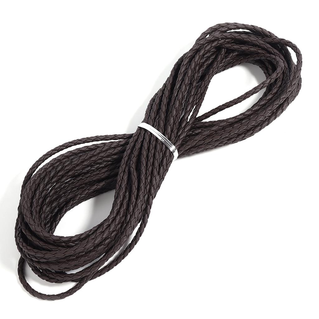 10 Meter 3mm Geflochtene Lederkordel Seil 4 Stränge Weiche PU-Lederkordel Für DIY Schmuckherstellung Halsketten Weben Armband Anhänger Dekoration