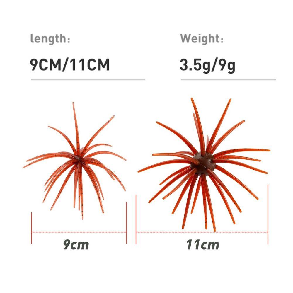 5pcs 5pcs Pack Sea Urchin Fishing Lures 11cm 9g Size Silicone Fishing Baits  For Trout Fishing