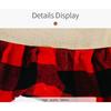 Burlap Fall Tree Skirt with  Buffalo Plaid Ruffle Border Large Christmas Tree Mat 48 inches for Halloween Fall Christmas Black White Decorations