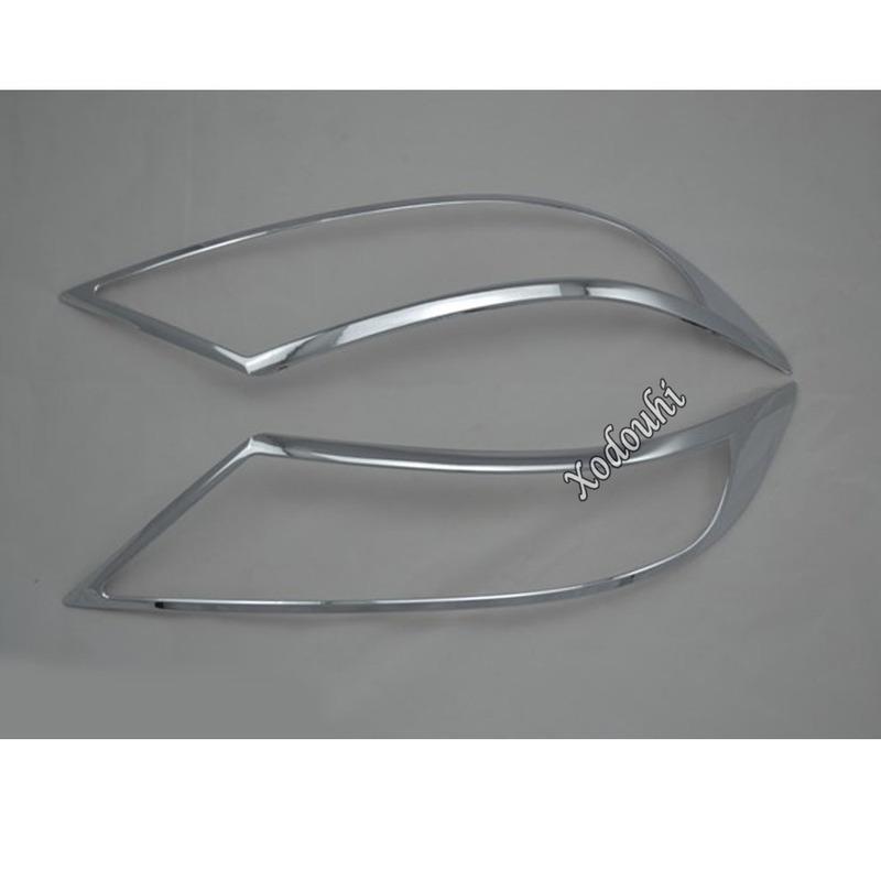 For Kia Sorento L 2009 2010 2011 2012 Car Front Head Light Lamp Detector Frame Stick ABS Chrome Trim Cover Molding Part 2pcs