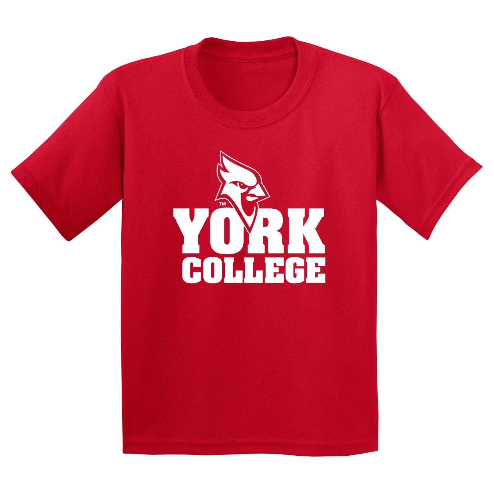 York College Cardinals Basic Block Youth T-Shirt - Red S