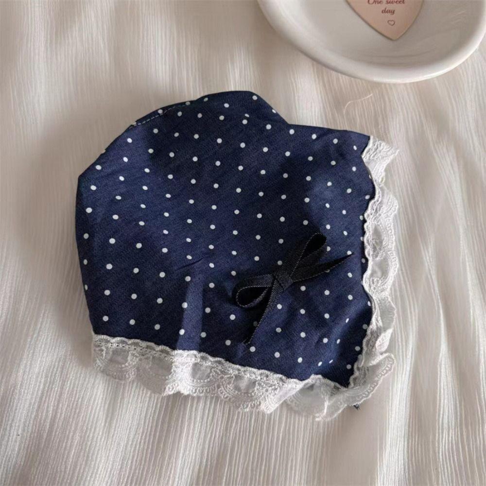 Korean Lace Hair Band Crystal Women Hair Scarf Vintage Denim Triangle Headscarf Children