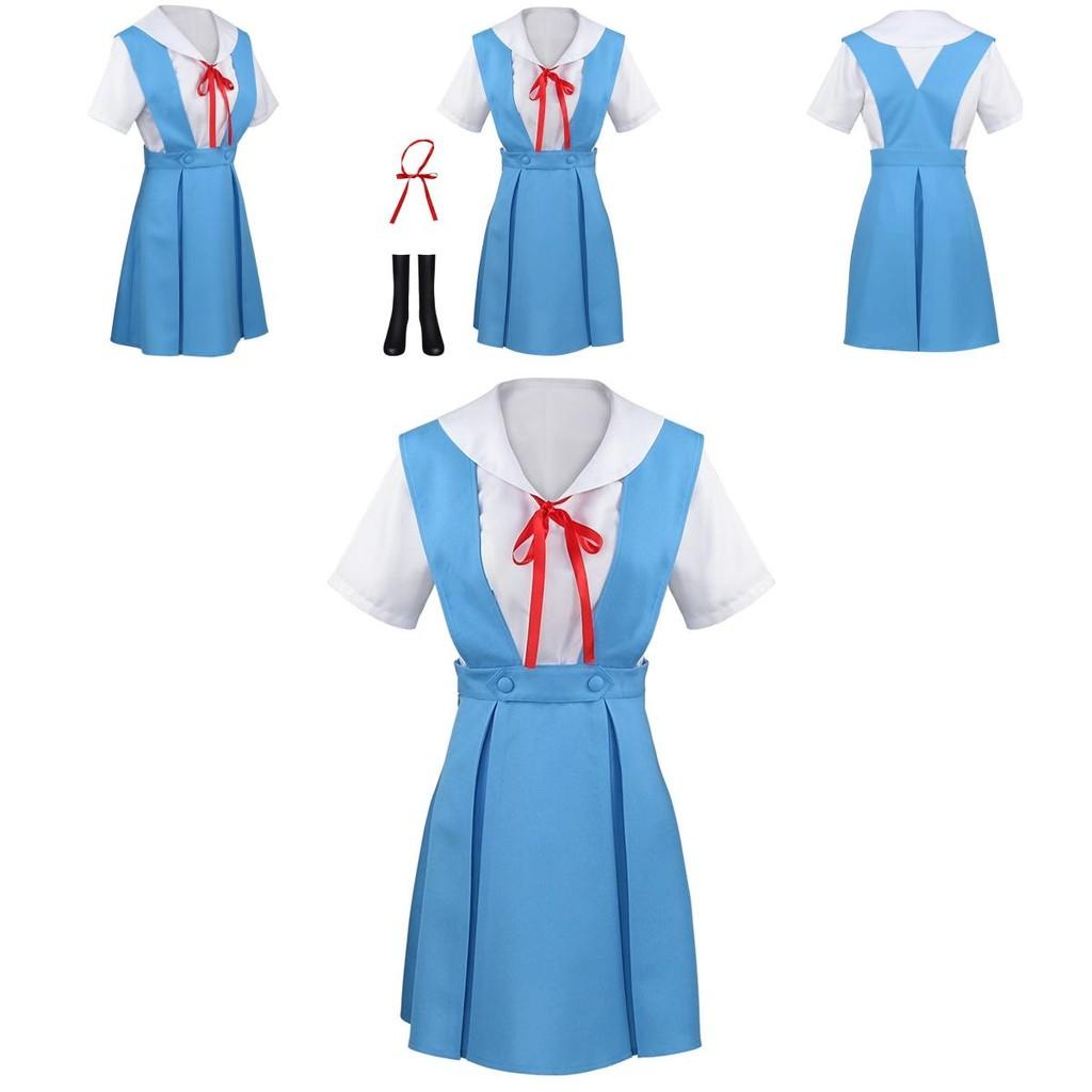 Gk-o Anime Ayanami Rei Asuka Langley Sohryu School Uniform Cosplay Costume Polyester Material Authentic To Character Look