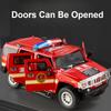 1:Modèle Réduit Voiture de Police H2 Échelle 1:18 Jouets Moulé sous Pression en Métal Véhicules Tout-Terrain Amortissement Son Lumière 6 Portes Ouvertes pour Cadeaux Garçons