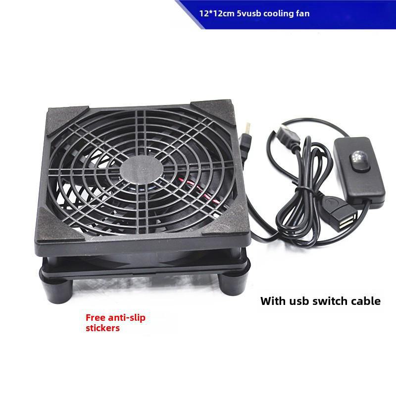 Silent 5V USB Cooling Fan Rack for Router/Modem with Switch and Support Bracket