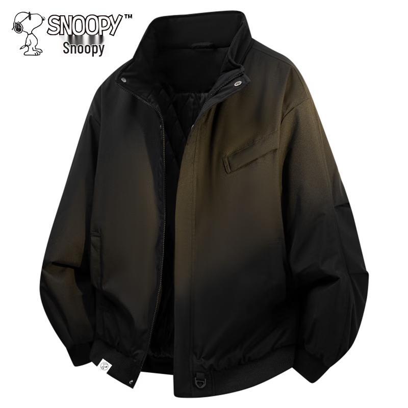 Snoopy Men's American Style Stand Collar Padded Casual Jacket
