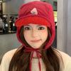 New Pilot Style Hat Fashioh Winter Cap Mushroom Embroidery Warm Bomber Hat Caps For Women Solid Color Girl Hats