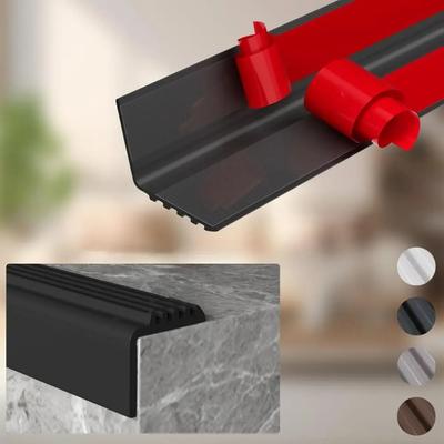 1pc 39.37/78.74inch Stair Edge Trim, Vinyl Rubber Stair Nosing, Non-Slip Self Adhesive Edge Protector Suitable for Indoor/Out