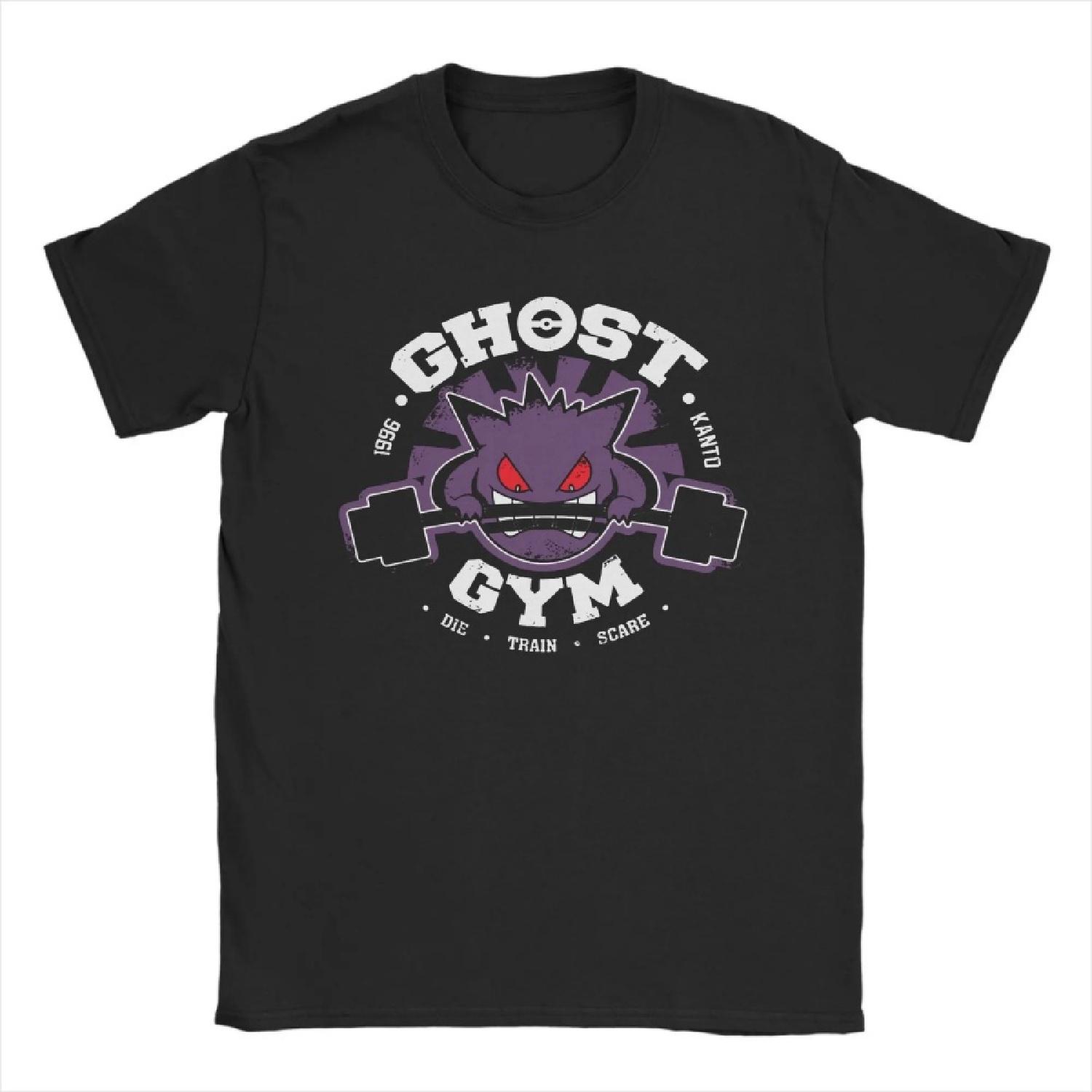 

Ghost Gym T Shirt for Men Cotton T-Shirt Gengar Kaiju Japan Style Pocket Monster Tee Shirt Short Sleeve Clothes Gift Idea XXXXXL чорний