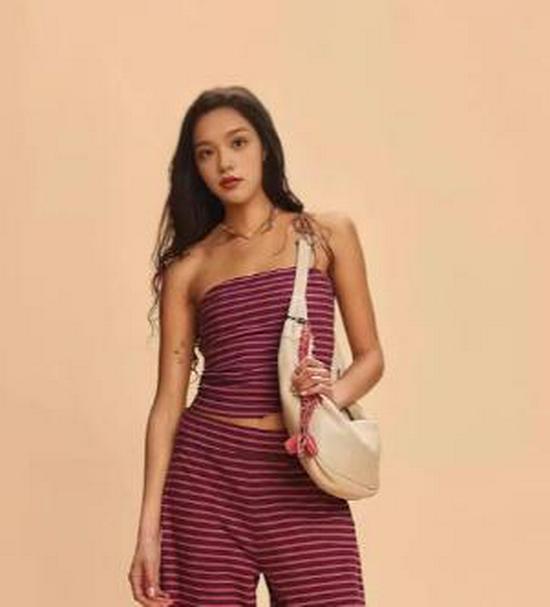 2025 Summer Striped Strapless Top & Pants Set: Sexy & Trendy