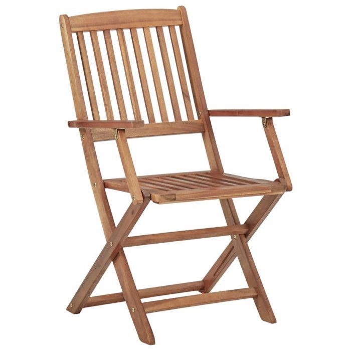 VidaXL Lot de 6 Chaises Pliables de Jardin avec Coussins, Sièges de Terrasse, Chaises de Salle à Manger, Meubles de Patio 3074955