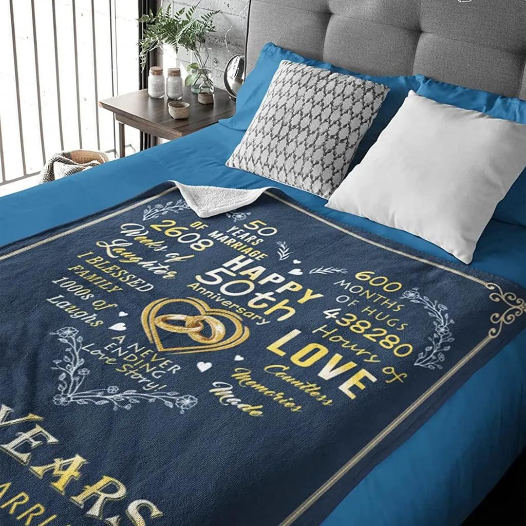 50th Anniversary Gift, 50th Anniversary Golden Wedding Day Couple Gift for Parents and Grandparents, Gift for Husband and Wife