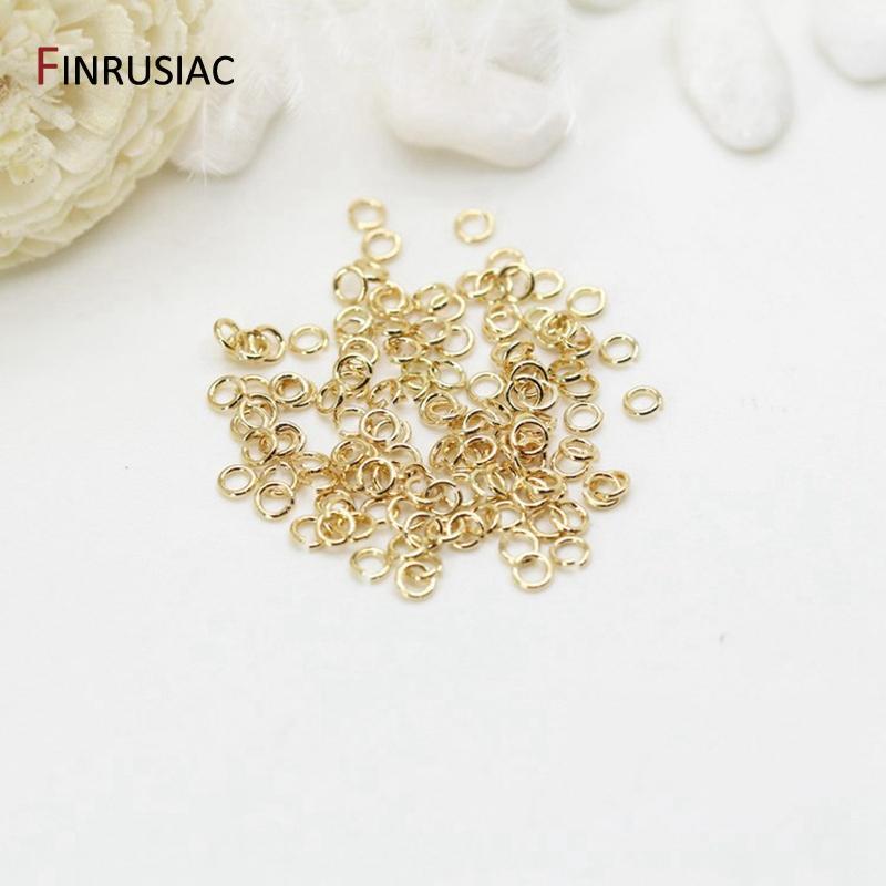 

200pcs/bag 14k real gold plated brass metal Open Jump Rings for jewelry making diy jewellery connector ring 2.6/3/3.5/4mm 0.4mmx3mm