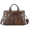 2026 Men Top Grain Leather Handbag, Business Laptop Briefcase, Genuine Leather Men Business Hand Carry Bag
