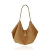 Suin Suede Pomji Shoulder Bag Camel Brown