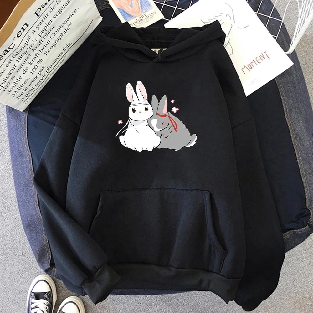 

Kawaii аниме толстовка для женщин Mo Dao Zu Shi The Untamed Wei Wuxian Lan Wangji с принтом кролика, большие толстовки с капюшоном Harajuku S