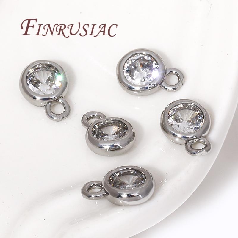 Kleine Anhänger, 18K Gold plattiert, für Halsketten, Messing mit Strasssteinen, Charms für Schmuckherstellung, Zubehör, DIY Armband Zubehör