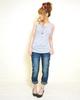 Andit Long Collar Tank Made in Rib Plus Long Length Top, Japan, 100% Cotton, Knit, Layering, Spring/Summer, Size, 201. White, Medium,