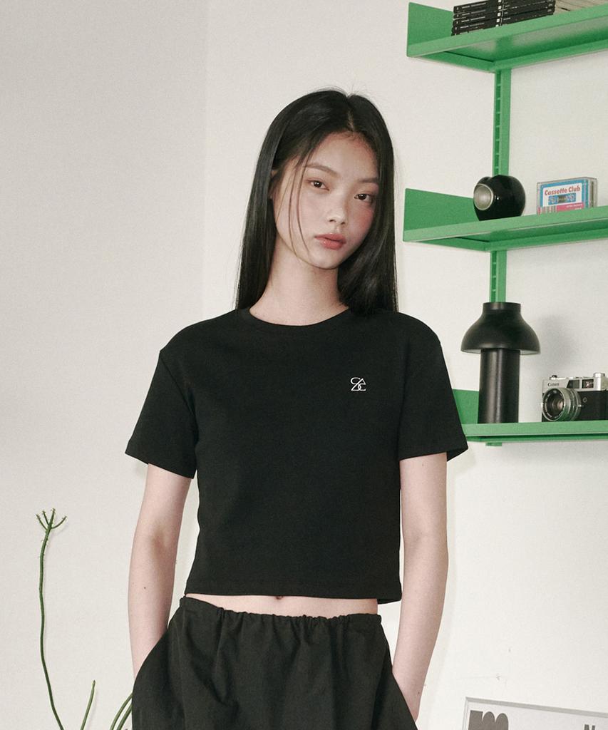 Solteuaenchokollis Sac Logo Oversized Crop T-Shirt Black 4W2311002