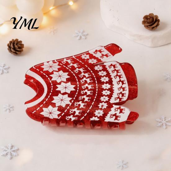 Accessori Leggeri per Capelli per Natale Pinza a Artiglio Donna, Fantasie Carine Antiscivolo Tenuta Forte Babbo Natale Pinza Squalo, Fermagli Decorativi