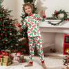 Christmas Print Cute Family Set Pajamas, Home Clothes, Family Set Long Sleeve Top Pants Set